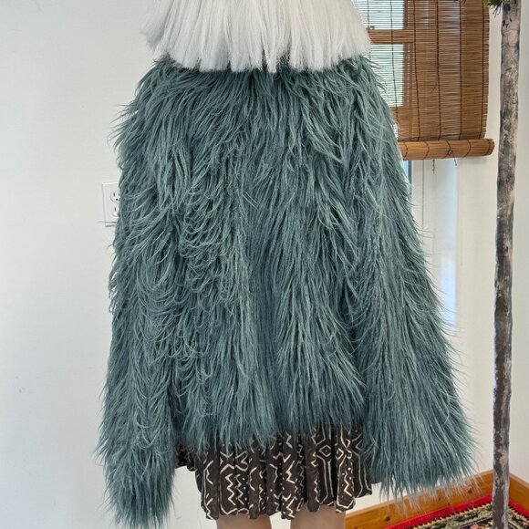 Fabulous Furs~Donna Salyers~ Funky Shaggy Blue Faux Fur Jacket/Coat~Size XL - Picture 2 of 3